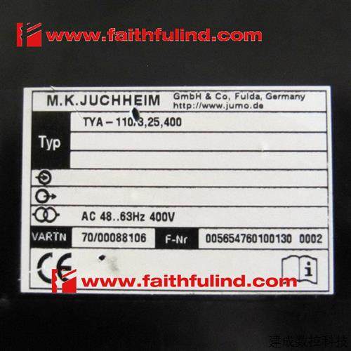 议价Jumo 00088106 久茂全新晶闸功率控制器 TYA-110.3.25.400 70