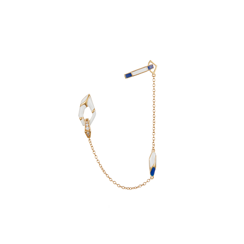 【5折清仓】Fellala/翡拉拉「故宫青花瓷」耳环时尚轻奢设计耳钉