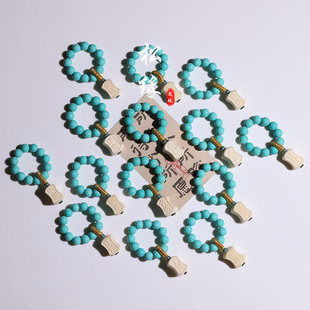 优化绿松石跑环配饰天然猛犸保真提溜文玩配饰定胜小挂件上岸礼品