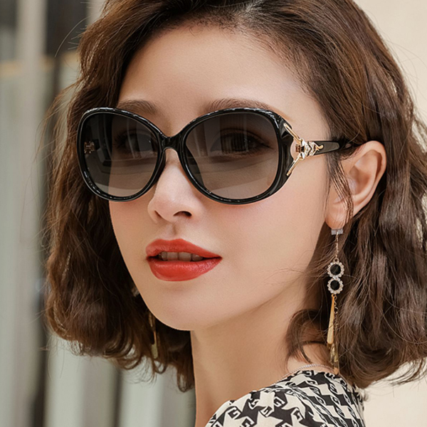 时尚女士大框远近两用老花太阳镜韩版复古优雅偏光墨镜中老年走路