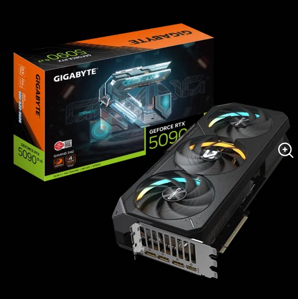 การ์ดจอ Gigabyte Rtx 5090D V2 24g รุ่นซูเปอร์เอ็ดิชัน สีดำและขาว รุ่นสายรุ้ง น้ำเทพ ไฟเทพ โฆษณา