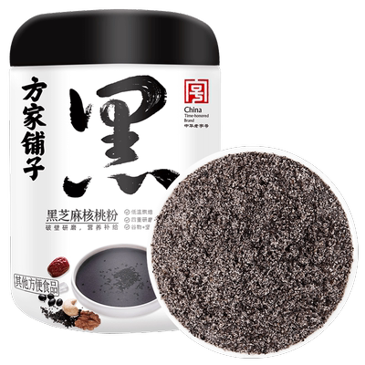 方家铺子 Порошок черного кунжута и грецких орехов, готовый к употреблению, ленивый питательный заменитель еды, полезный для здоровья, 2 бутылки проверенного временем китайского бренда
