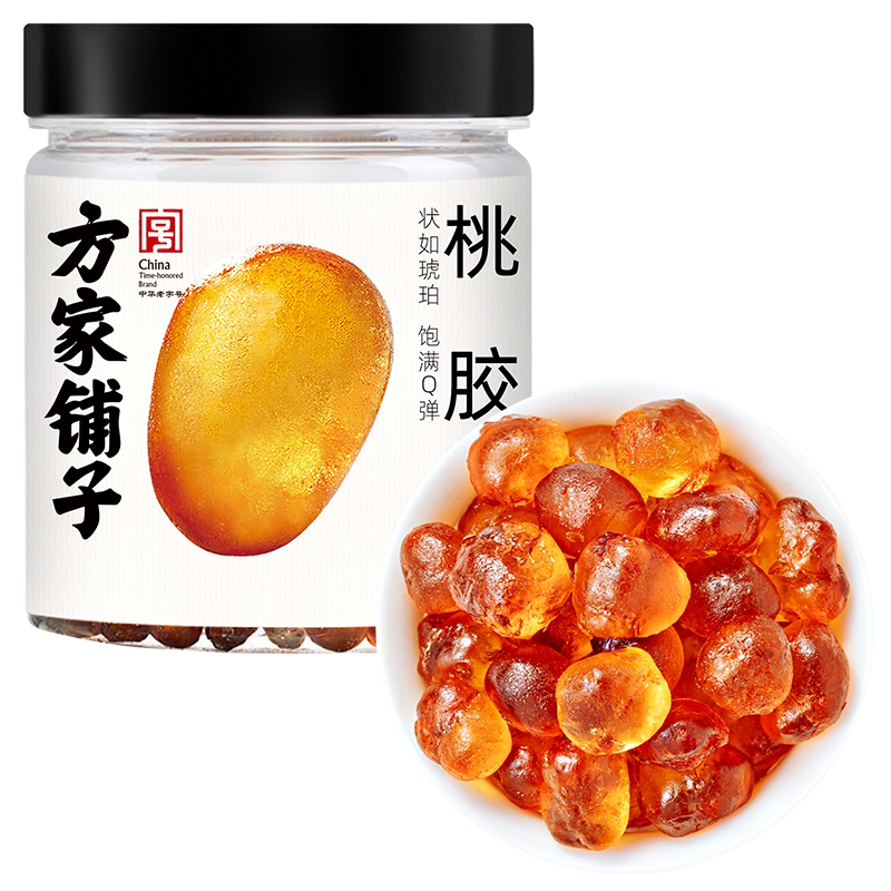 方家铺子正品官方旗舰店桃胶160g瓶装可搭雪燕皂角米银耳木薯炖奶