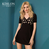 保守遮肚显瘦泳装 凯迪龙连体大裙游泳衣女性感温泉半袖 聚拢裙式