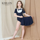 拉链分体可爱中小大童三角泳装 凯迪龙半袖 儿童游泳衣女童防晒时尚