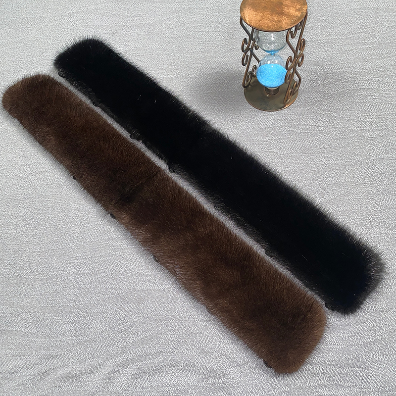 进口水貂毛领男皮衣毛领立领通用