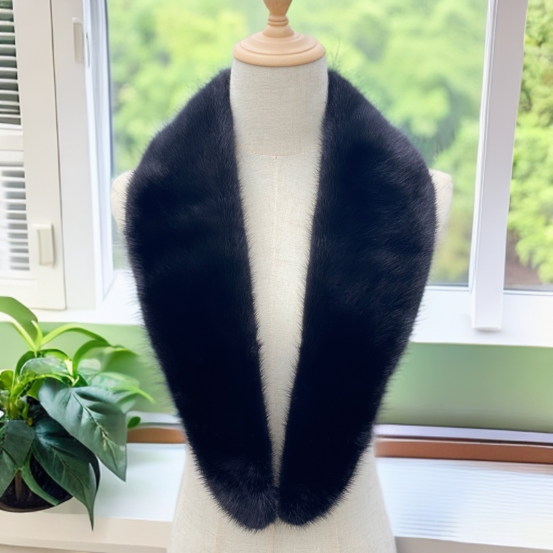 进口狐狸毛毛领子整皮水貂毛领男女通用西装领青果领超大毛领单卖