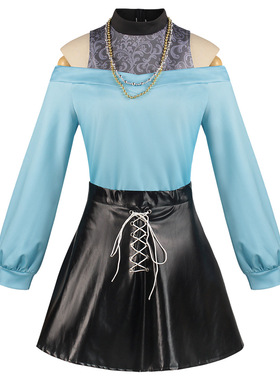 我推的孩子cos MEM啾cos服 黑色皮裙套装 cosplay女装全套