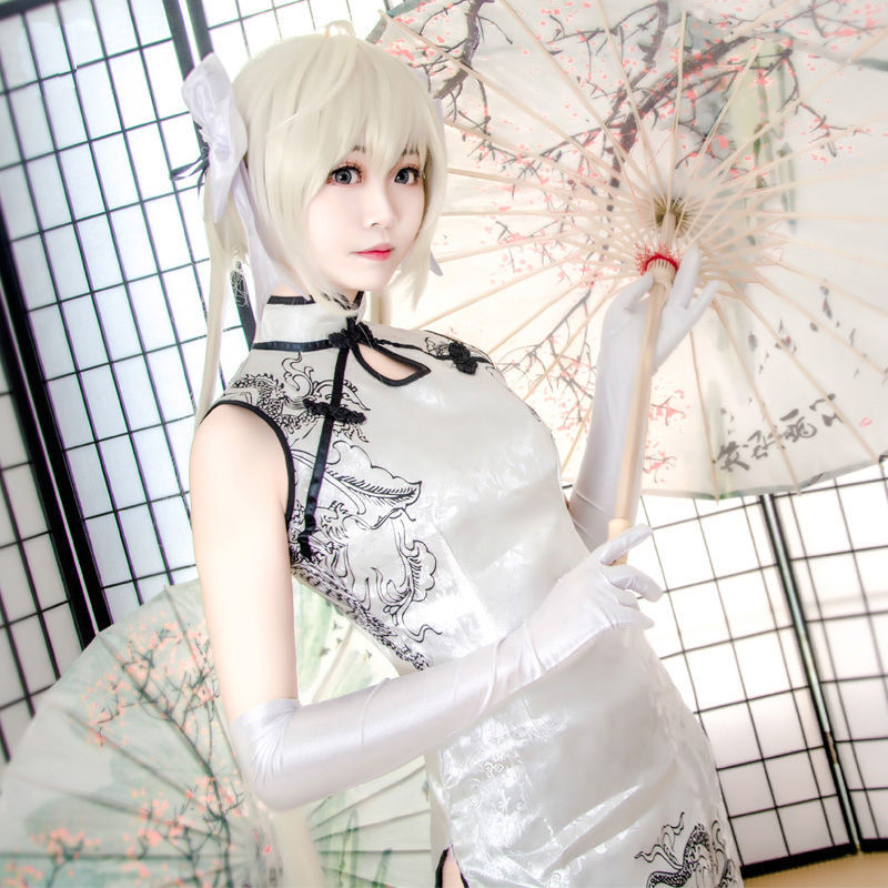 缘之空春日野穹旗袍扇子cos服