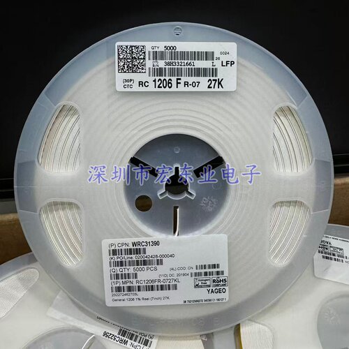 RC1206FR-0727K YAGEO 1206 27K ±1% 精密厚膜电阻 能拍有货