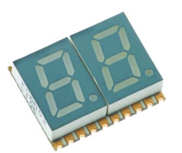 原装 2字符 7段 共阳 KCDC04-136   蓝色 LED 显示器
