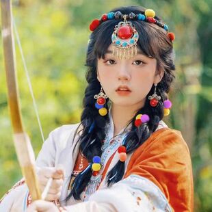 民族风头饰藏族额头链额饰云南旅游锁骨链吊坠项链拍照头戴式发饰