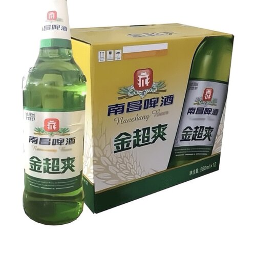正宗 南昌啤酒 金超爽580mlx12瓶 10度