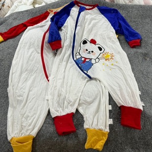 分腿睡袋儿童连体防踢被空调房睡衣大码 外贸原单夏季 宝宝纯棉长袖