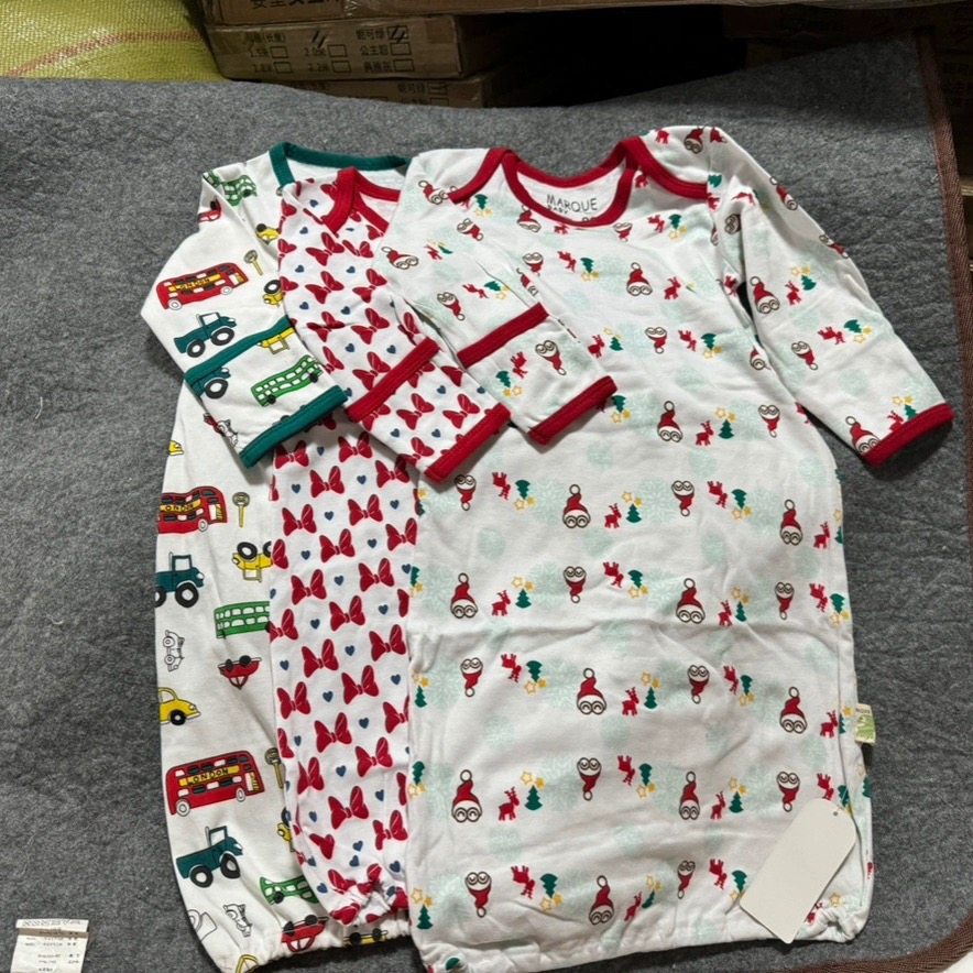 外贸原单春秋夏季空调房婴儿单层棉布长袖睡袍爬服连体小睡袋