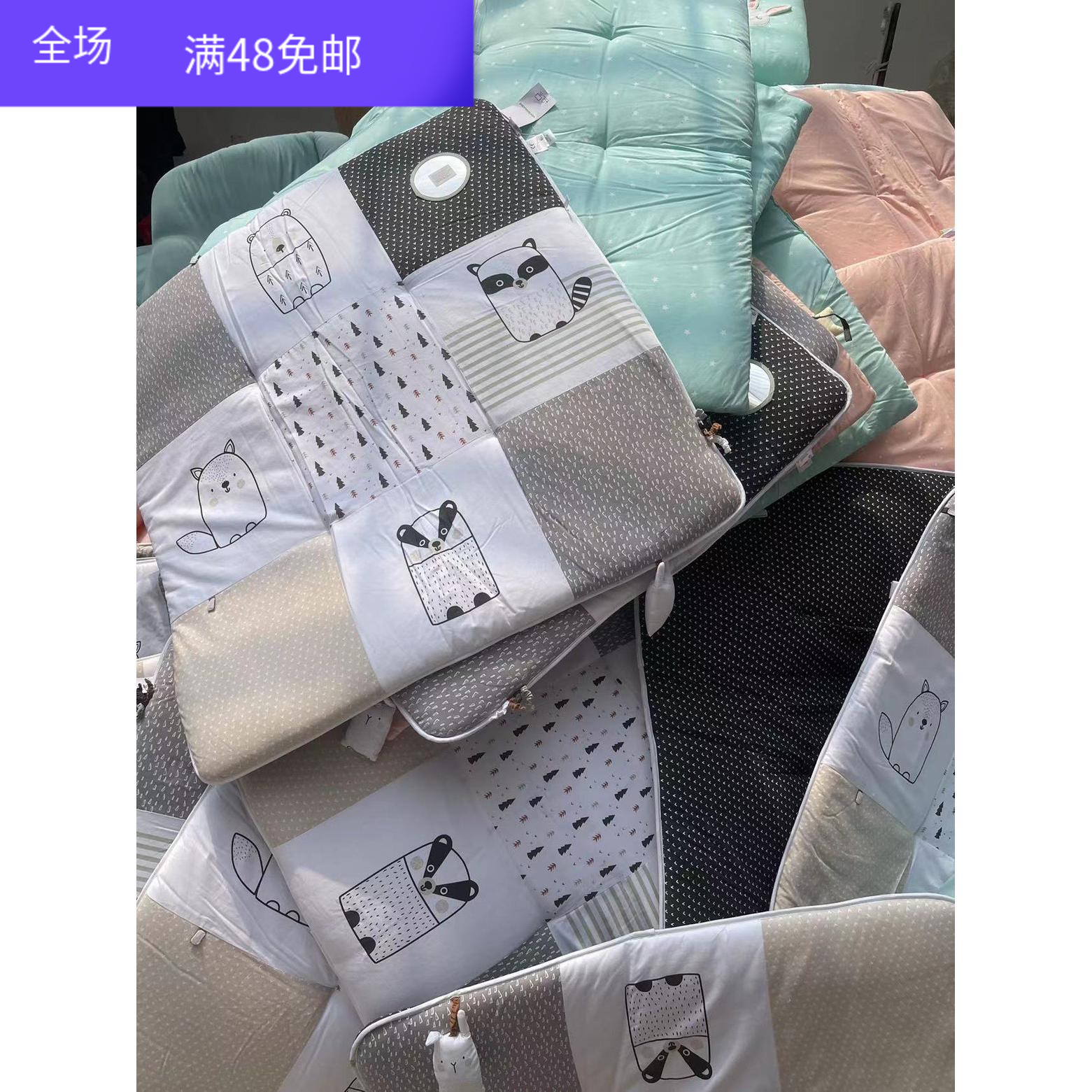 外贸原单宝宝纯棉夹棉游戏垫子玩具垫床垫大垫子