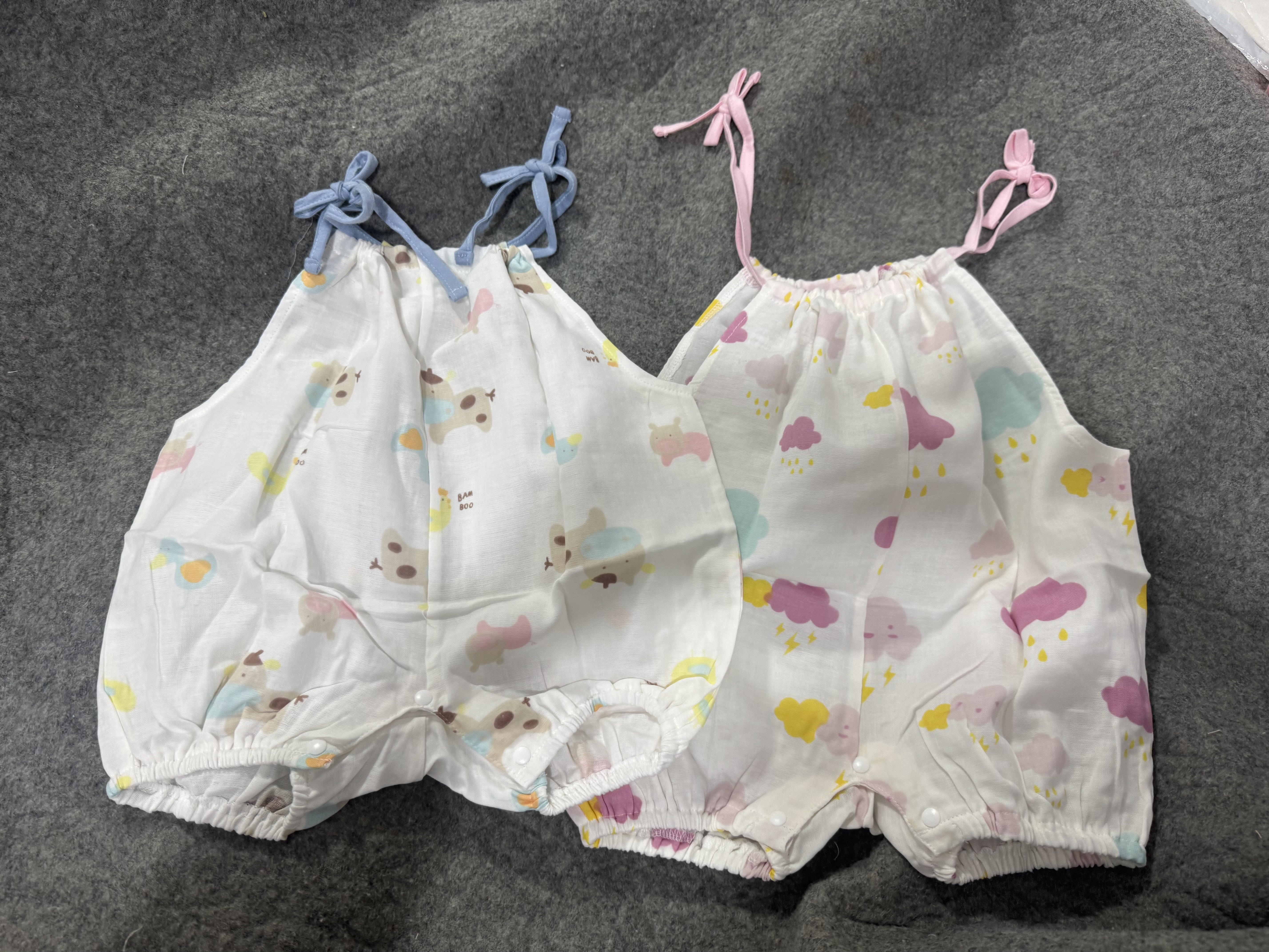 外贸原单夏季宝宝纯棉纱布吊带包屁衣哈衣背带纱布护肚爬服