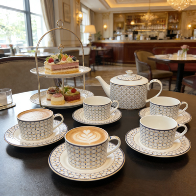 外贸出口高端精致英式骨瓷咖啡杯碟套装西餐厅茶具茶杯下午茶套具