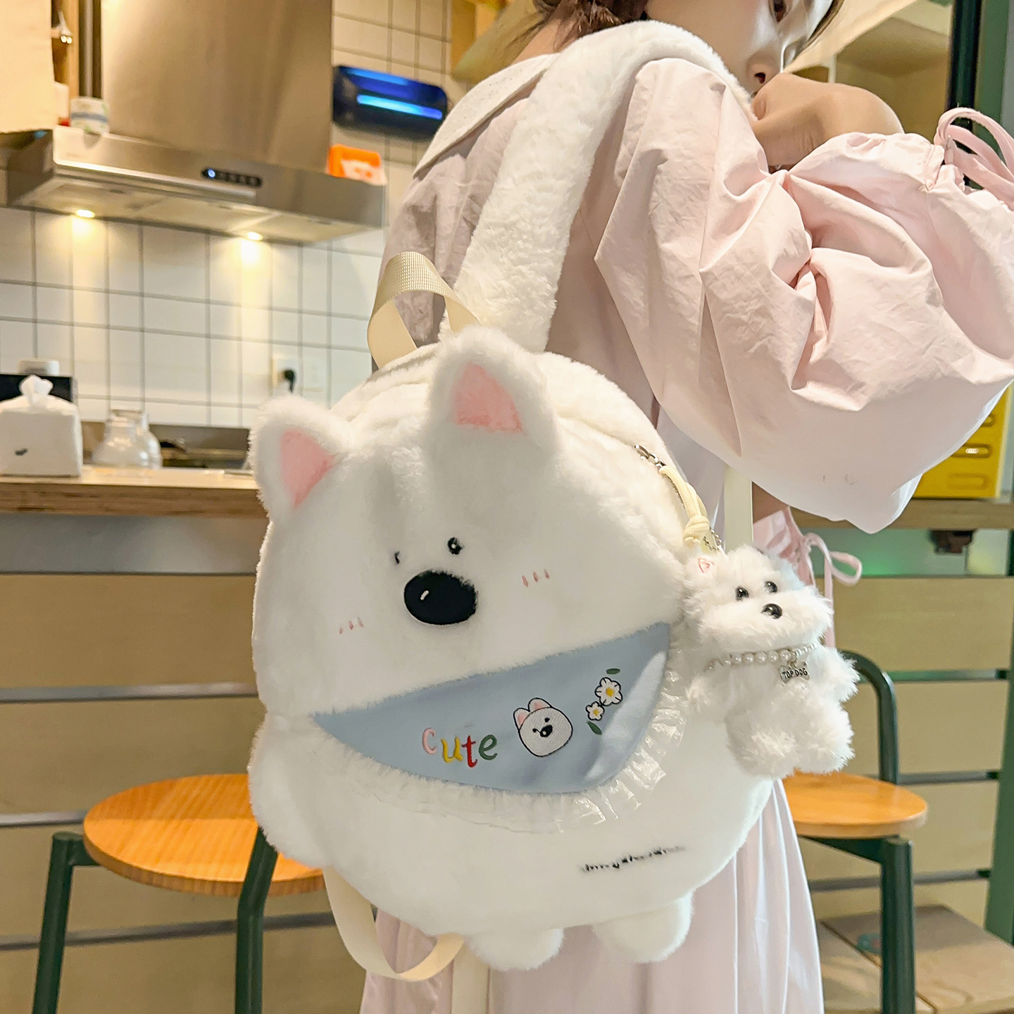 可爱毛绒小狗背包2025新款