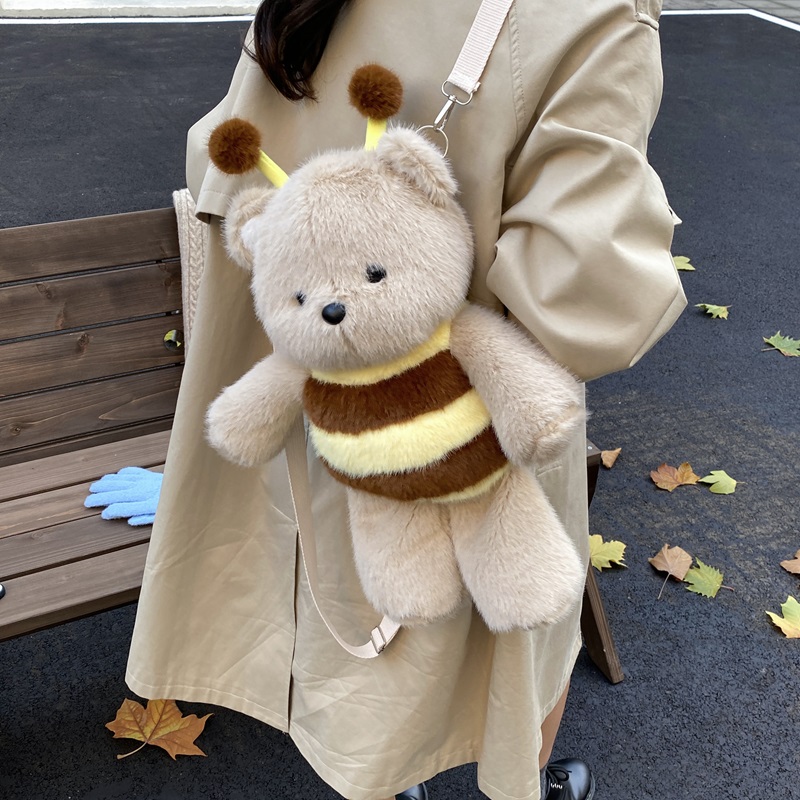 会跑步的蜜蜂小熊背包