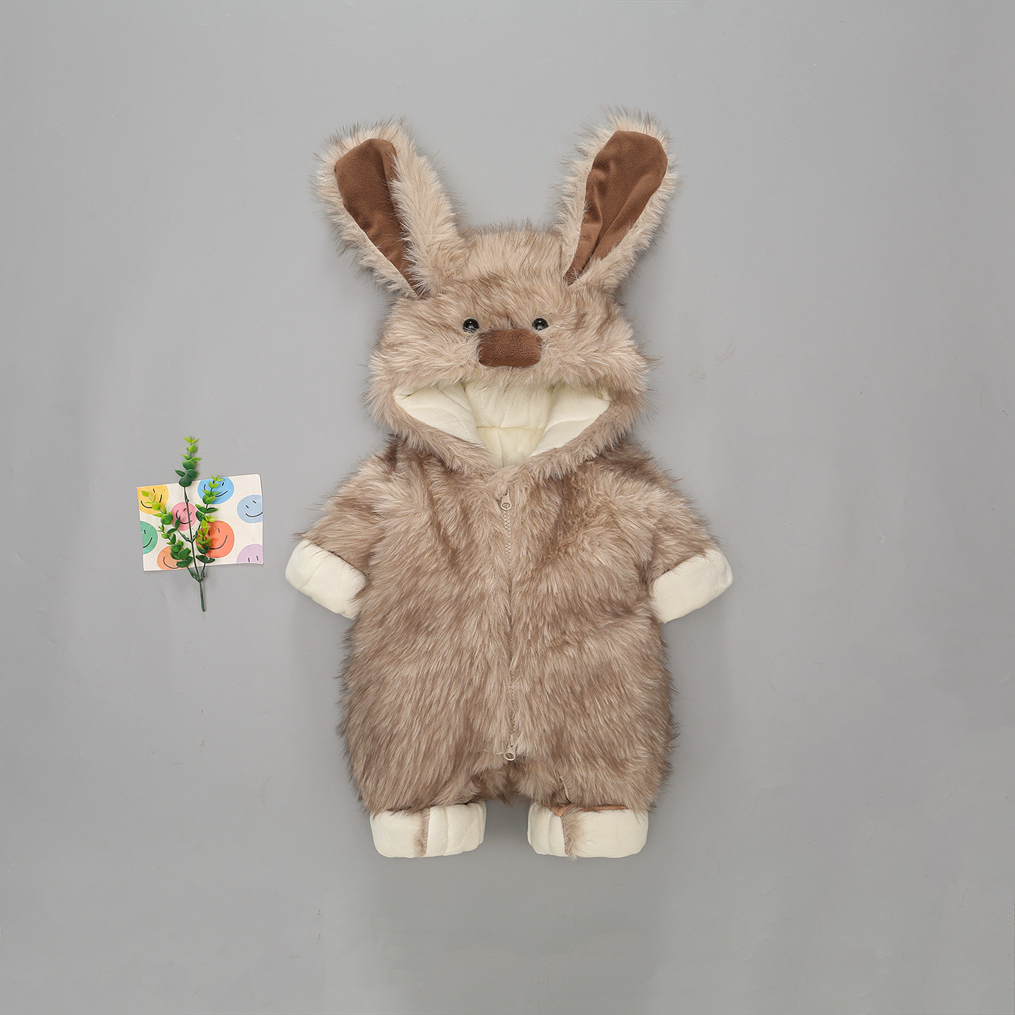 长耳朵兔兔宝宝冬季保暖衣服毛毛衣婴儿连体衣夹棉衣服冬装外出服