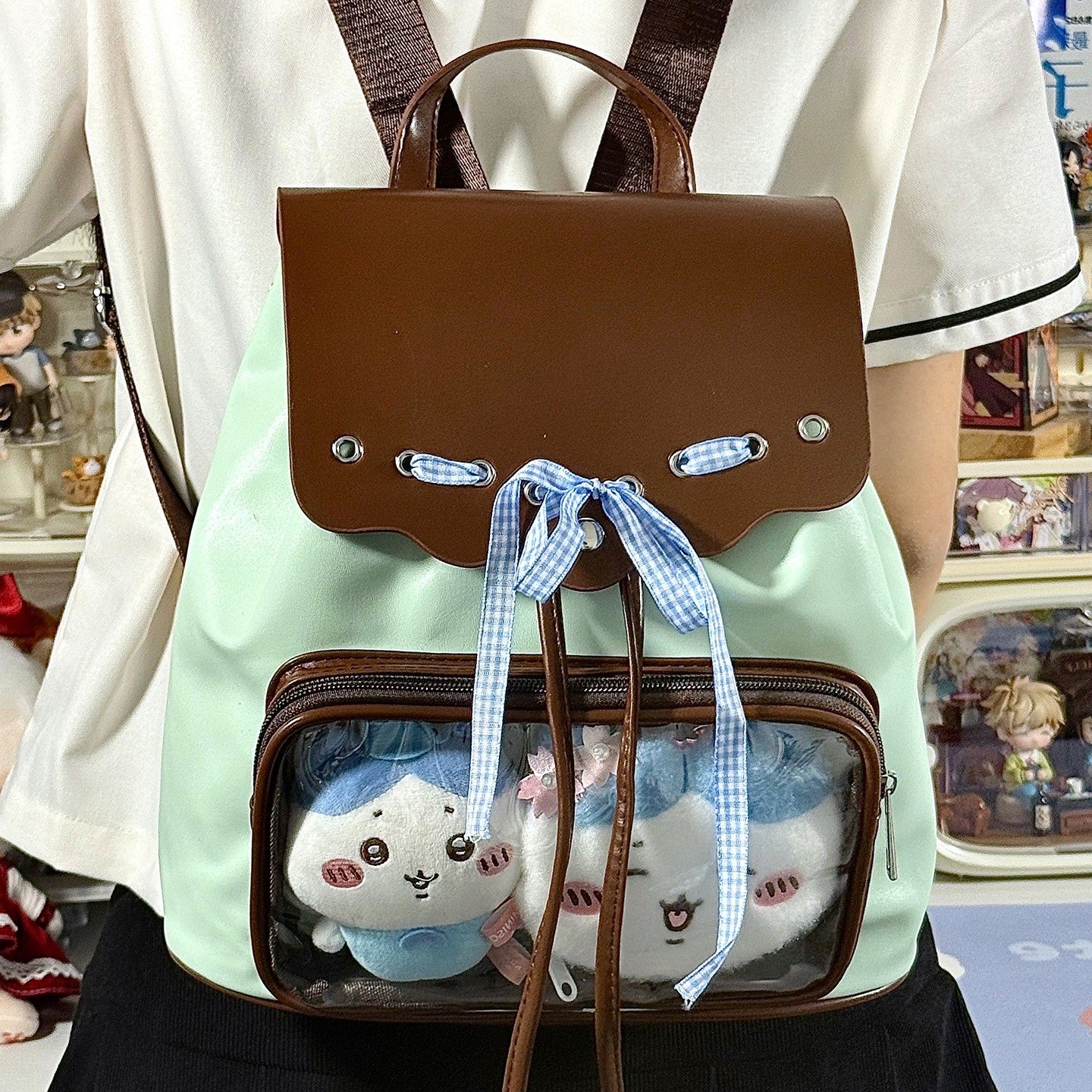 日常基础透明撞色双肩背包二次元10cm娃包学生书包少女小食量痛包,箱包皮具/热销女包/男包,痛包,淘宝优惠券,粉丝福利购,淘宝优惠卷