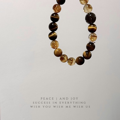 【SA】天然黄水晶黄虎眼石黄塔晶水晶手串男女同款设计款玉石手链