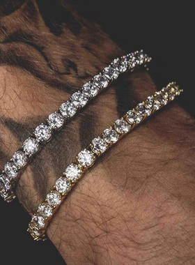Hiphop Tennis Bracelet Homme Iced Out 3/4/5mm Cubic Zirconia