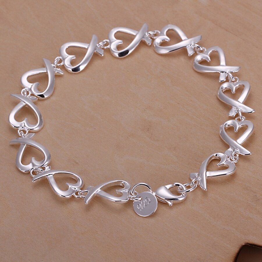 925  silver bracelets for women wedding lady cute noble