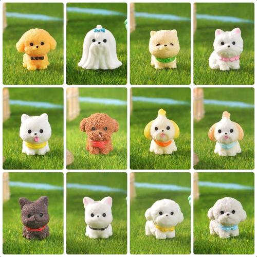 12PCS Micro-landscape Simulation Cute Bib Puppy Home