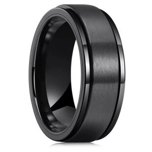 Fidget Cool Stainless Anxiety for Men Rings Steel Spinner