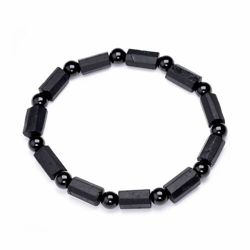 Natural Black Tourmaline Bracelet for Women and Men Raw