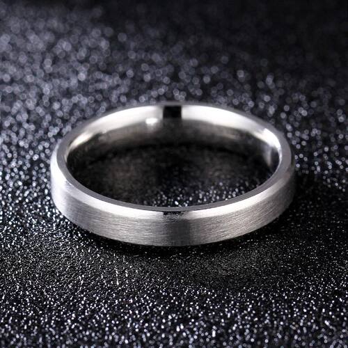 4-8mm Dull Polish Silver Color Titanium Ring For Men and