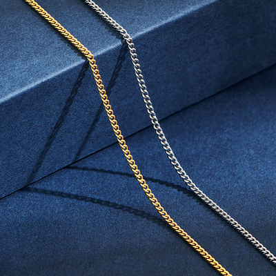 2mm Wide Stainless Steel Link Chain Necklace for Men and