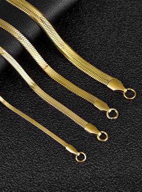 2-5mm Width Stainless Steel Flat Chain Necklace Hot Fashion