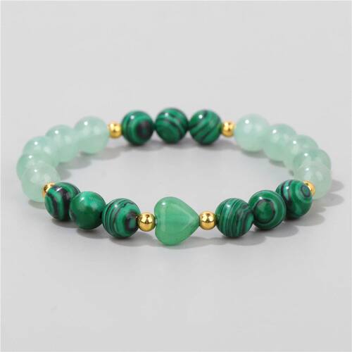 Handmade Women Charm Bracelet 8mm Round Malachite Tiger Eye