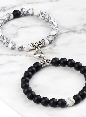 Hot Sale 2Pcs/Set Beads Bracelet For Lovers Natural Stone