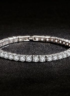 Luxury Hiphop Iced Out  4mm Cubic Zirconia Crystal Tennis