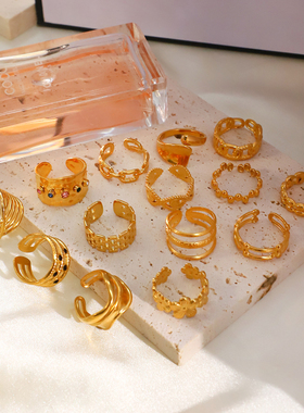 Cheap Stainless Steel Jewelry Rings Set For Women 18k Gold