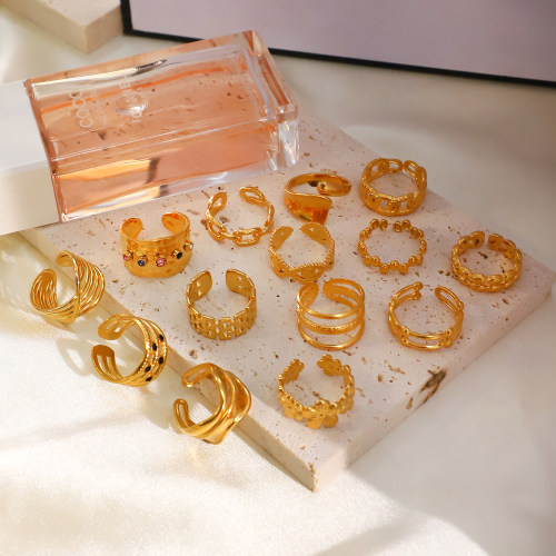 Cheap Stainless Steel Jewelry Rings Set For Women 18k Gold