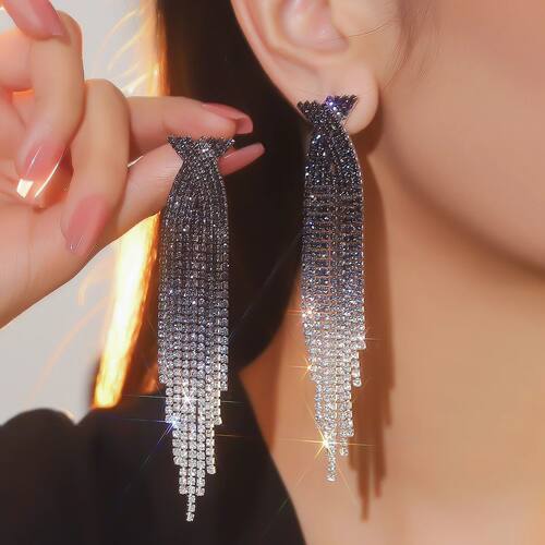 New Blue Colorful Long Tassel Earrings for Women Bridal