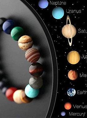 Eight Planets Bead Bracelet Men Natural Stone Universe Yoga