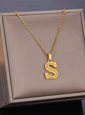 Stainless Steel Initial Necklaces For Women Men Gold Color