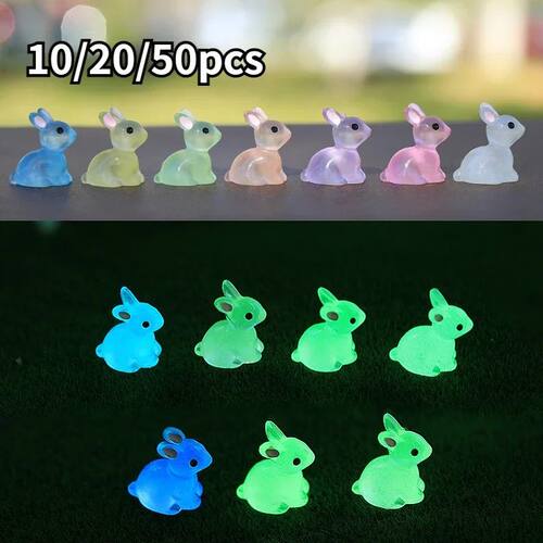 10/20/50Pcs Bunny Resin Miniature Figurines Home Decoration