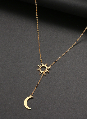 2022 New Stainless Steel Sun Totem And Moon Necklace For