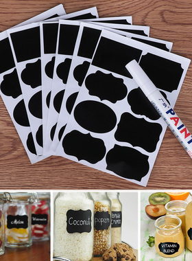 40pcs/48Pcs/36PCS Waterproof Chalkboard Kitchen Spice Label