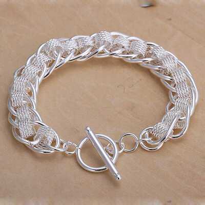 Silver Plated Bracelets For Women Twisted Thick Chain