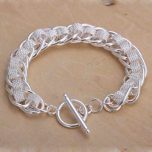 Silver Plated Bracelets For Women Twisted Thick Chain