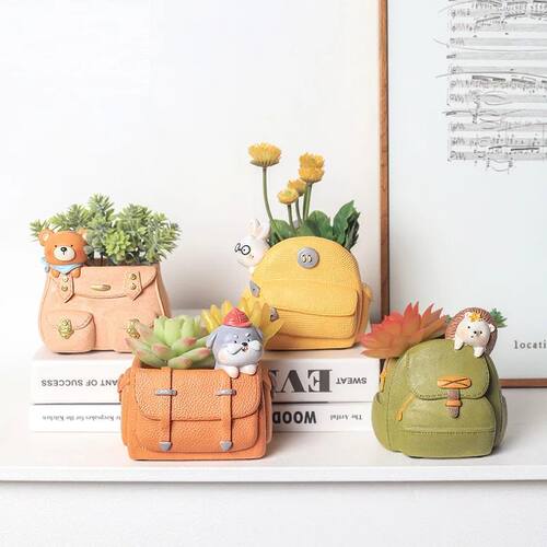 Cartoon Animals Flower Pot Garden Office Decoration