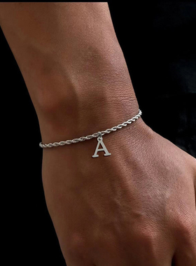 New Fashion 26 Initial Letter Charm Bracelet Men Classic